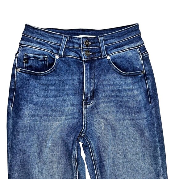 KanCan 3/25 Tall Jeans Casual Dark Collegiate School Cuff Stretch - Picture 5 of 8